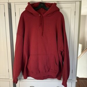 Vtg Pro Spirit Red Hoodie 3XL Heavyweight Cotton Blend Pullover Sweatshirt USA